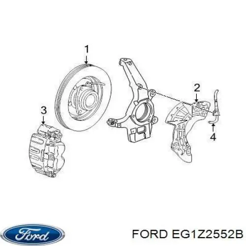 Тормозной суппорт правый задний Ford EG1Z2552C цена, от 12.67 USD