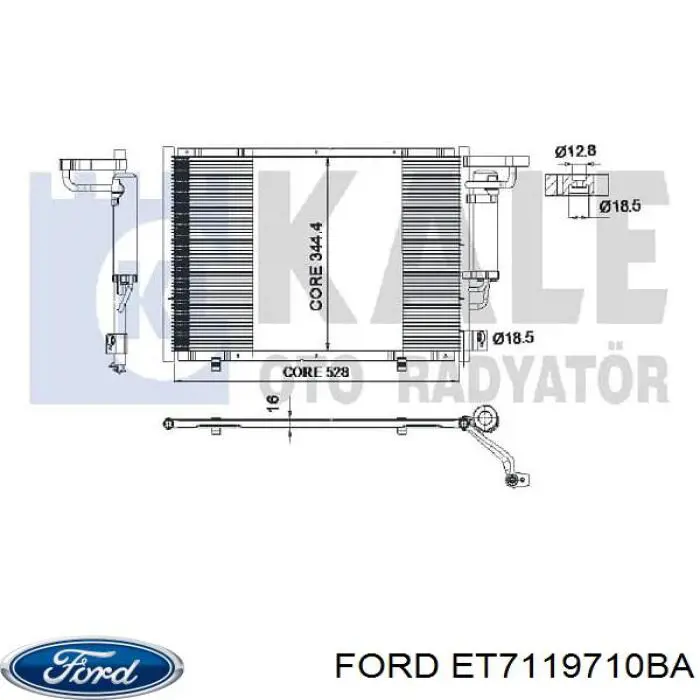 Конденсатор кондиционера Ford ET7119710BA цена, от 85.03 USD