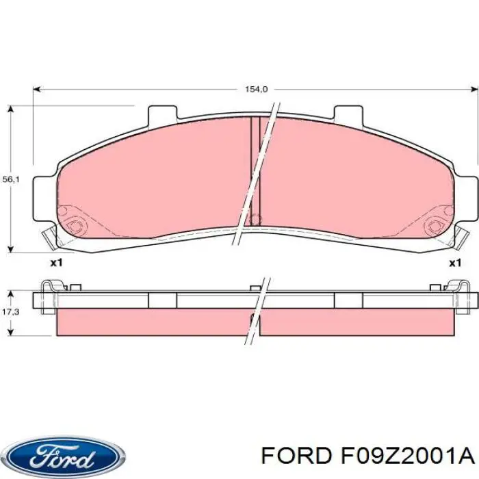 Передние тормозные колодки F09Z2001A Ford