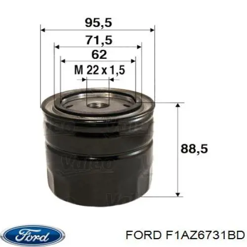 Filtro de aceite F1AZ6731BD Ford