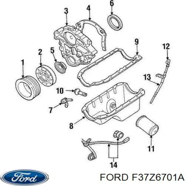 Сальник коленвала двигателя задний F37Z6701A Ford