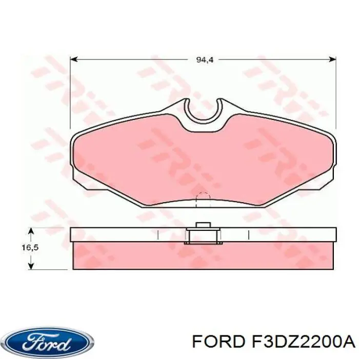 Задние тормозные колодки F3DZ2200A Ford