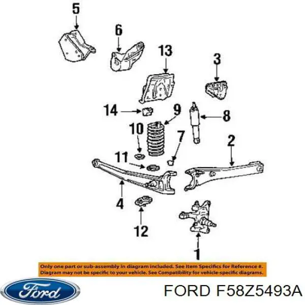 Втулка переднего стабилизатора F58Z5493A Ford