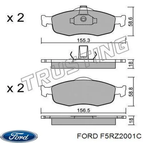 Передние тормозные колодки F5RZ2001C Ford