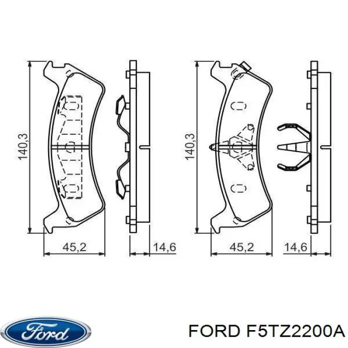 F5TZ-2200-A Ford колодки тормозные задние дисковые