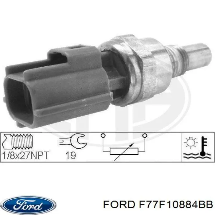 F77F10884BB Ford датчик температуры охлаждающей жидкости