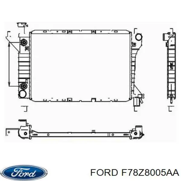 Радиатор охлаждения двигателя Ford F78Z8005AA цена, от 111.69 USD