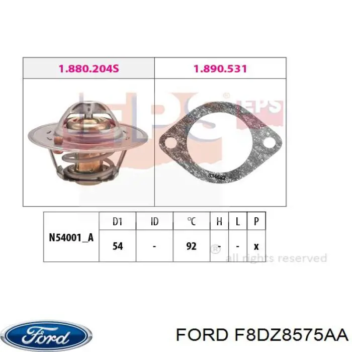 Термостат F8DZ8575AA Ford