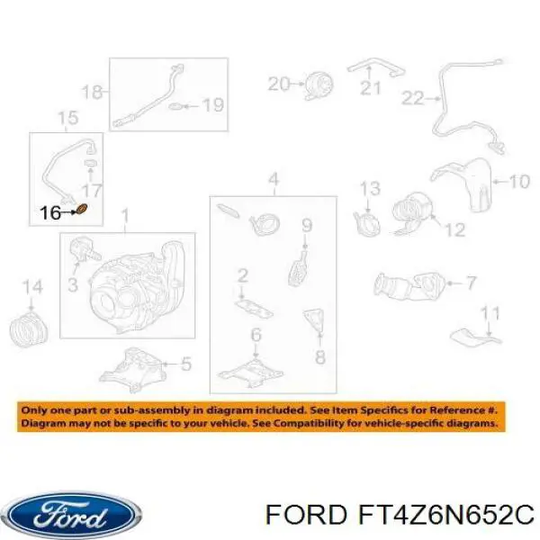 Прокладка шланга отвода масла от турбины Ford FT4Z6N652C цена, от 3.97 USD