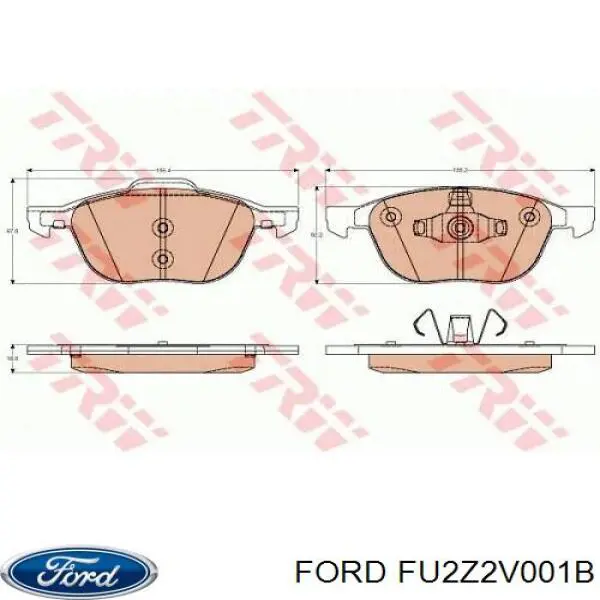 Передние тормозные колодки FU2Z2V001B Ford