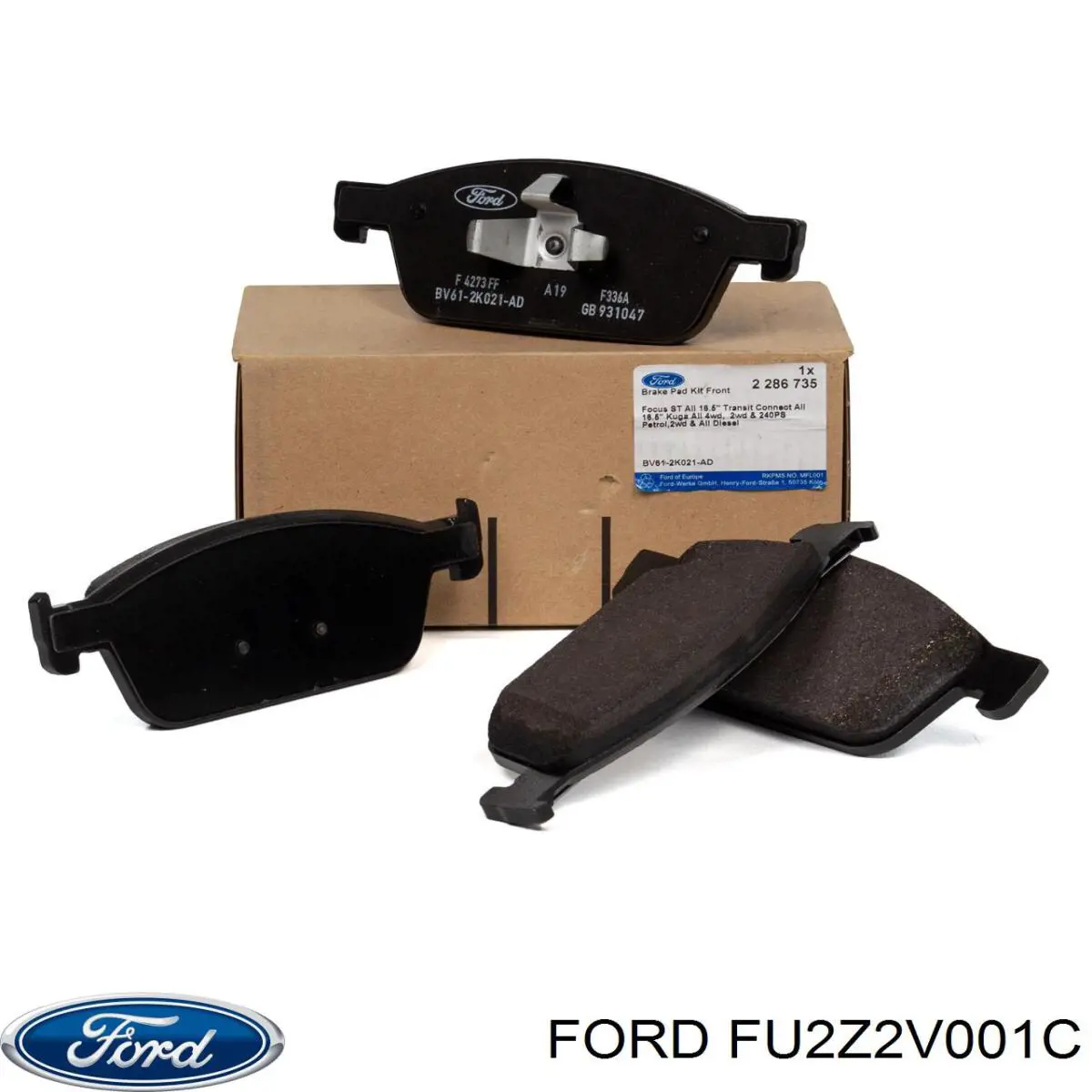 FU2Z2V001C Ford колодки тормозные передние дисковые
