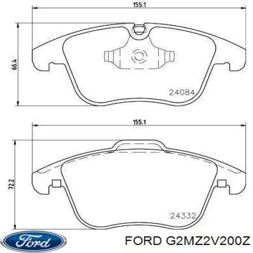 Колодки дисковые  Ford G2MZ2V200Z цена, от 20.57 USD