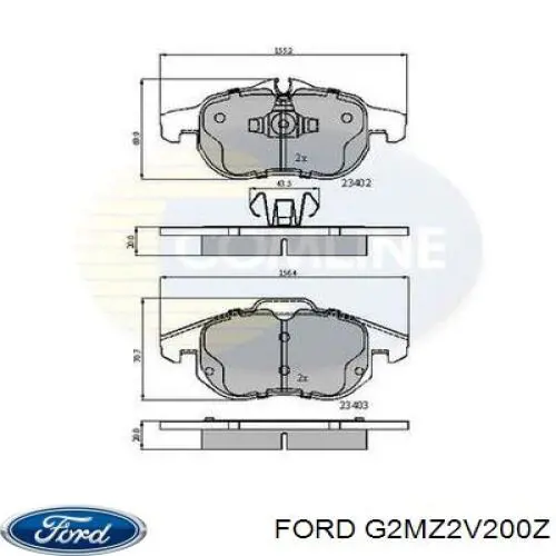 Задние тормозные колодки G2MZ2V200Z Ford
