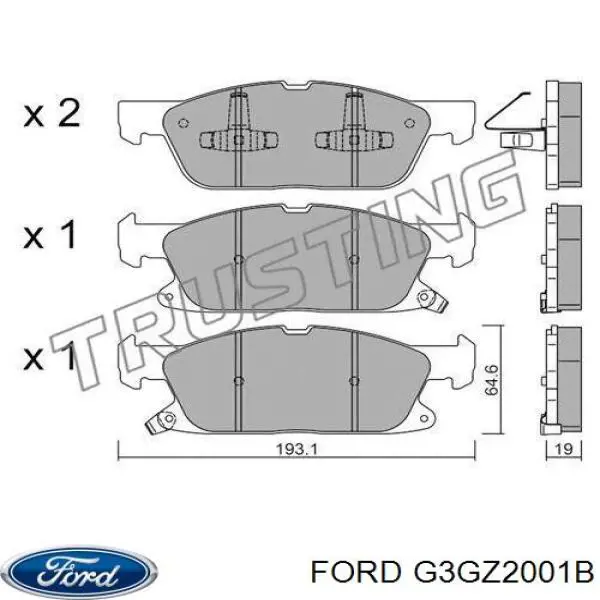 Купить G3GZ2001B Ford Колодки тормозные