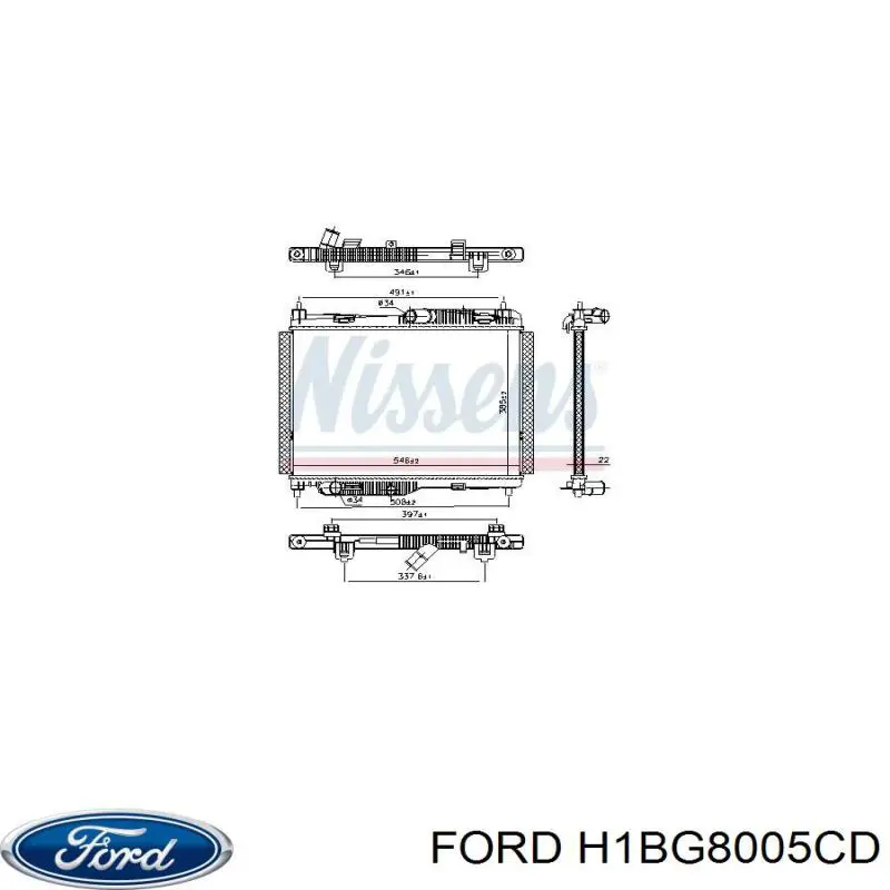 Радиатор охлаждения двигателя Ford H1BG8005CD цена, от 117.25 USD