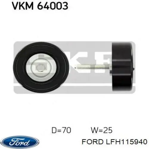 Паразитный ролик приводного ремня Ford LFH115940 цена, от 13.38 USD