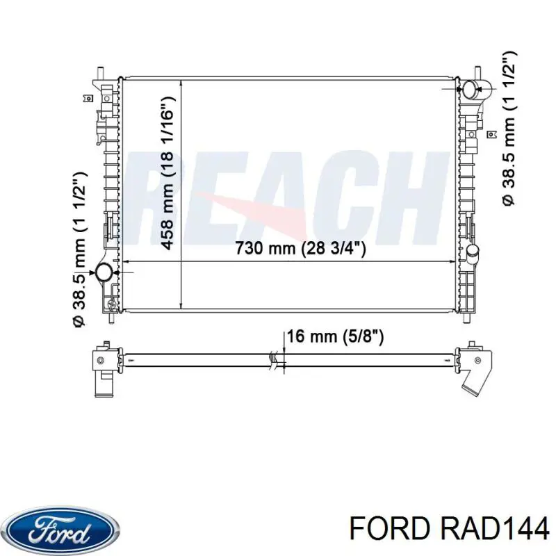 Радиатор RAD144 Ford