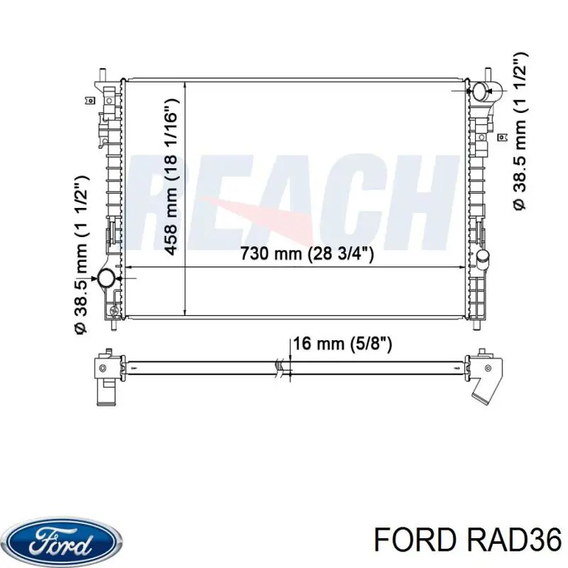  Радиатор Ford Edge 