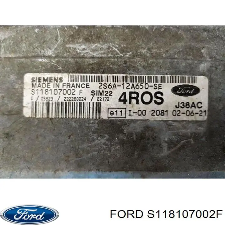 Блок управления двигателем S118107002F Ford