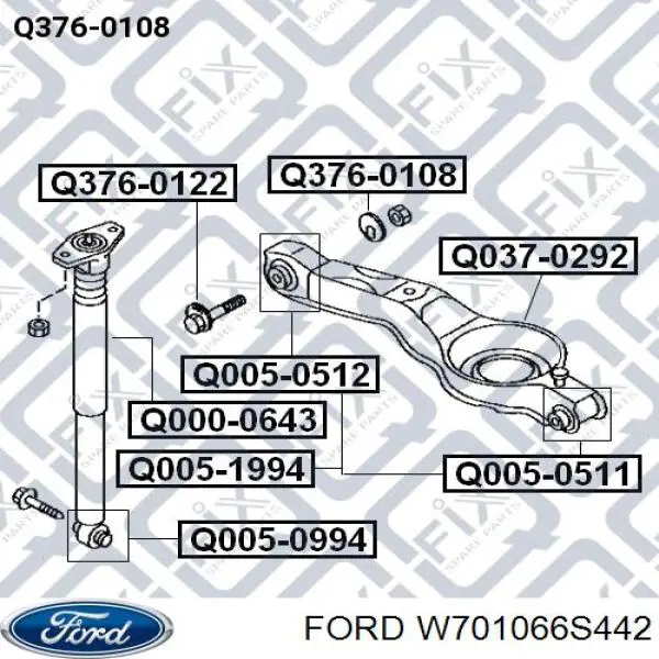 Болт крепления заднего нижнего рычага, внутренний Ford W701066S442 цена, от 6.87 USD