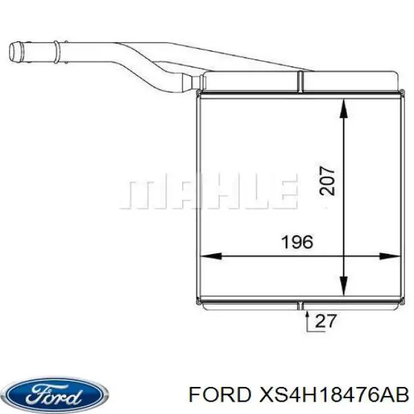 Купить XS4H18476AB Ford Радиатор печки