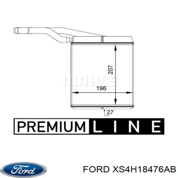 Радиатор печки (отопителя) Ford XS4H18476AB