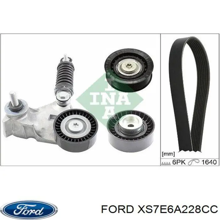 XS7E6A228CC Ford натяжитель приводного ремня