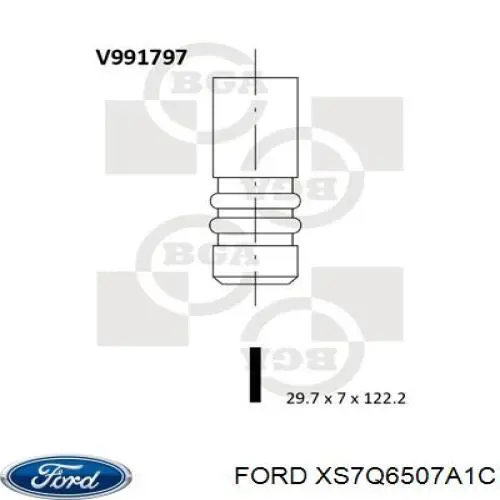 XS7Q6507A1C Ford клапан впускной