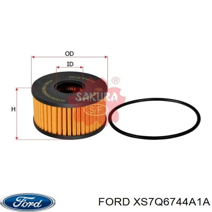 XS7Q6744A1A Ford масляный фильтр