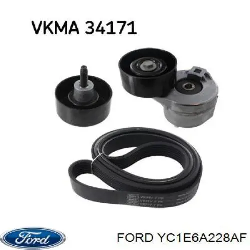 Роликовий модуль натяжителя ремня Ford YC1E6A228AF цена, от 38.27 USD