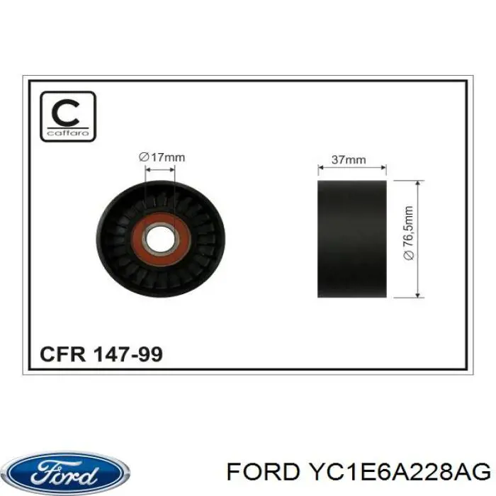 Роликовий модуль натяжителя ремня Ford YC1E6A228AG цена, от 38.84 USD