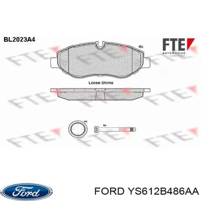 Комплект пружинок крепления дисковых колодок, передних Ford YS612B486AA цена, от 3.28 USD