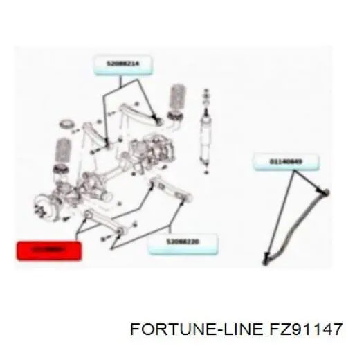 Купить FZ91147 Fortune Line Сайлентблок нижний передней подвески