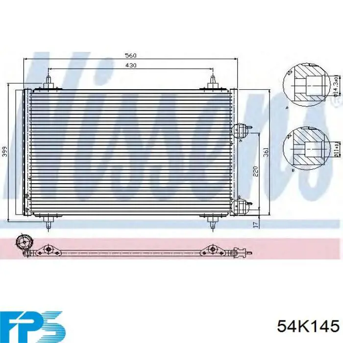 Радиатор кондиционера 54K145 FPS