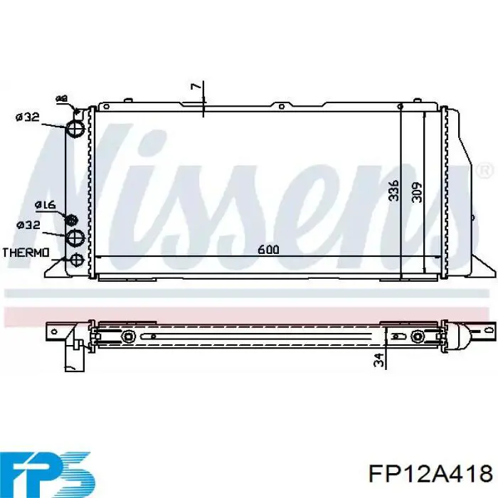 Радиатор охлаждения двигателя FPS FP12A418 цена, от 42.01 USD