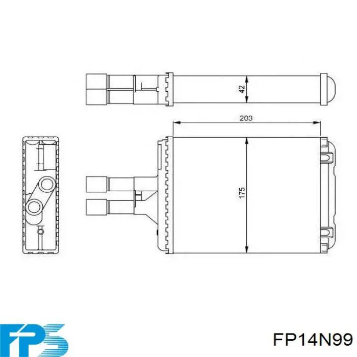 Радиатор печки (отопителя) FPS FP14N99 цена, от 30.42 USD