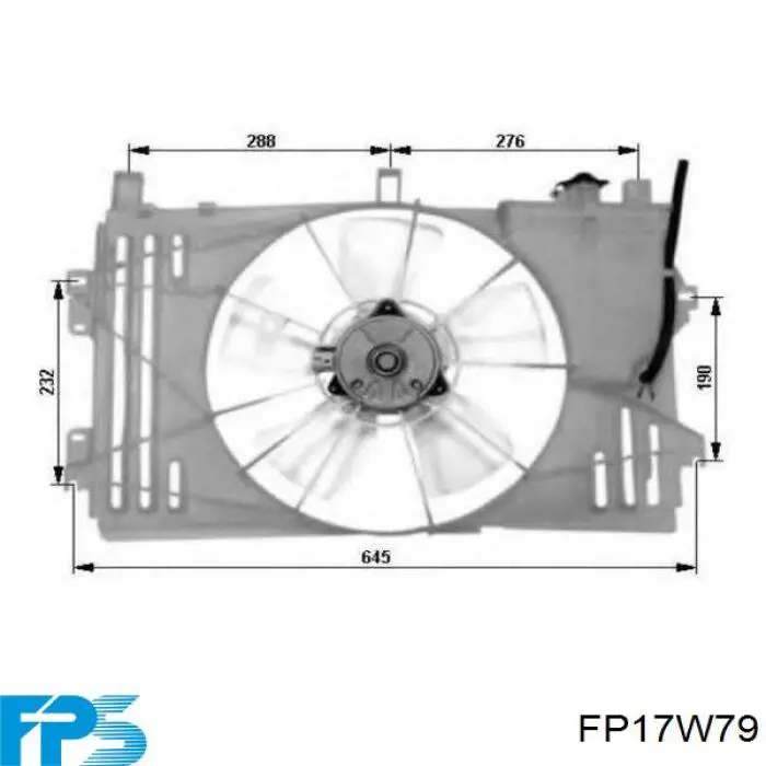 FP17W79 FPS difusor do radiador de esfriamento, montado com motor e roda de aletas