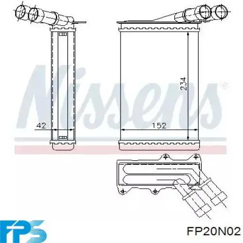 Радиатор печки (отопителя) FPS FP20N02