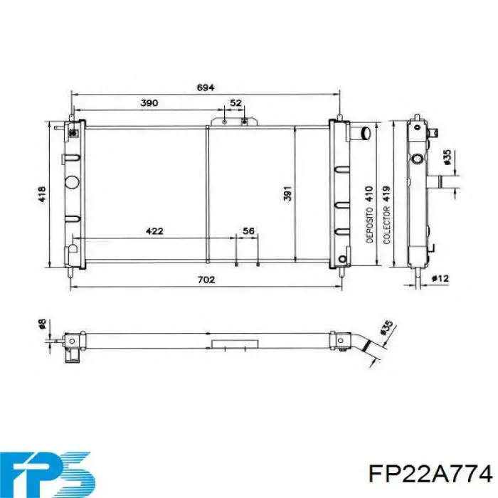 Радиатор FP22A774 FPS