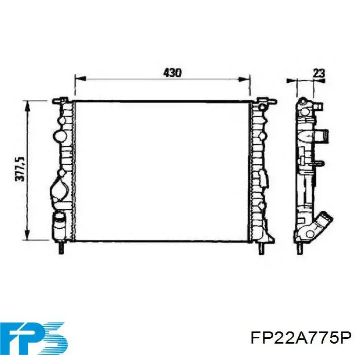 Радиатор охлаждения двигателя FPS FP22A775P цена, от 52.32 USD
