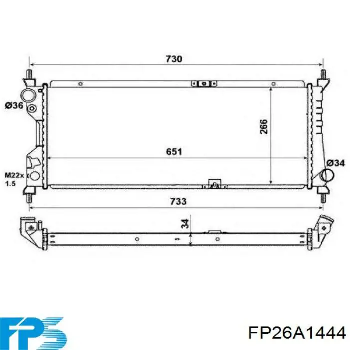 Радиатор охлаждения двигателя FPS FP26A1444 цена, от 53.08 USD