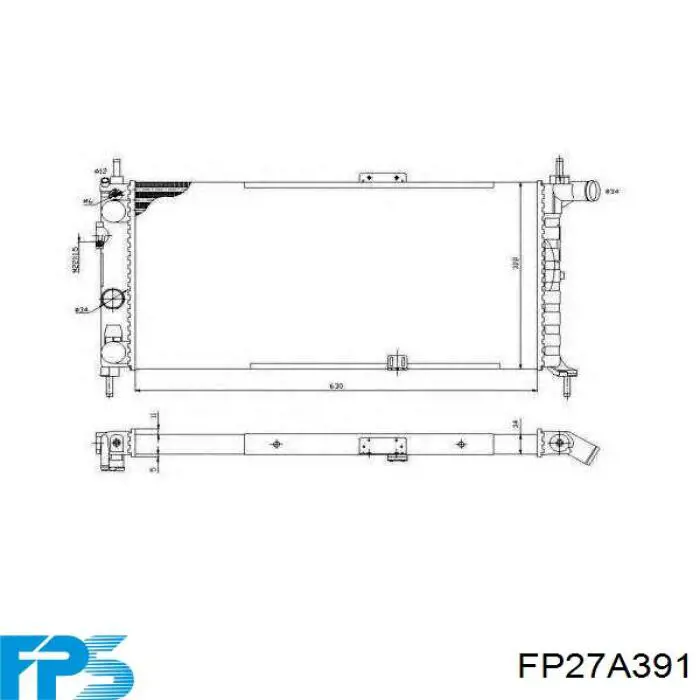 Радиатор охлаждения двигателя FPS FP27A391 цена, от 35.62 USD