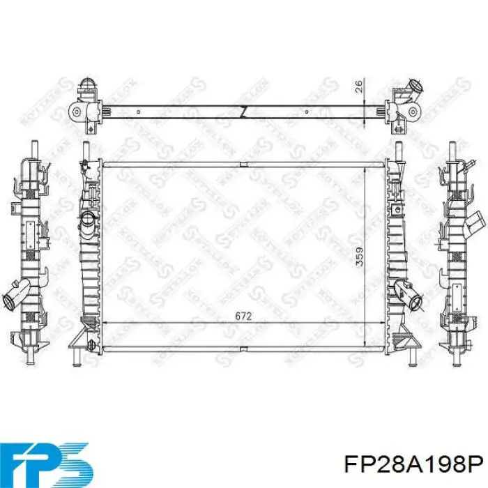Купить FP28A198P FPS Радиатор водяной