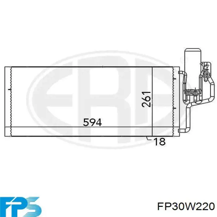 FP30W220 FPS диффузор радиатора охлаждения, в сборе с мотором и крыльчаткой