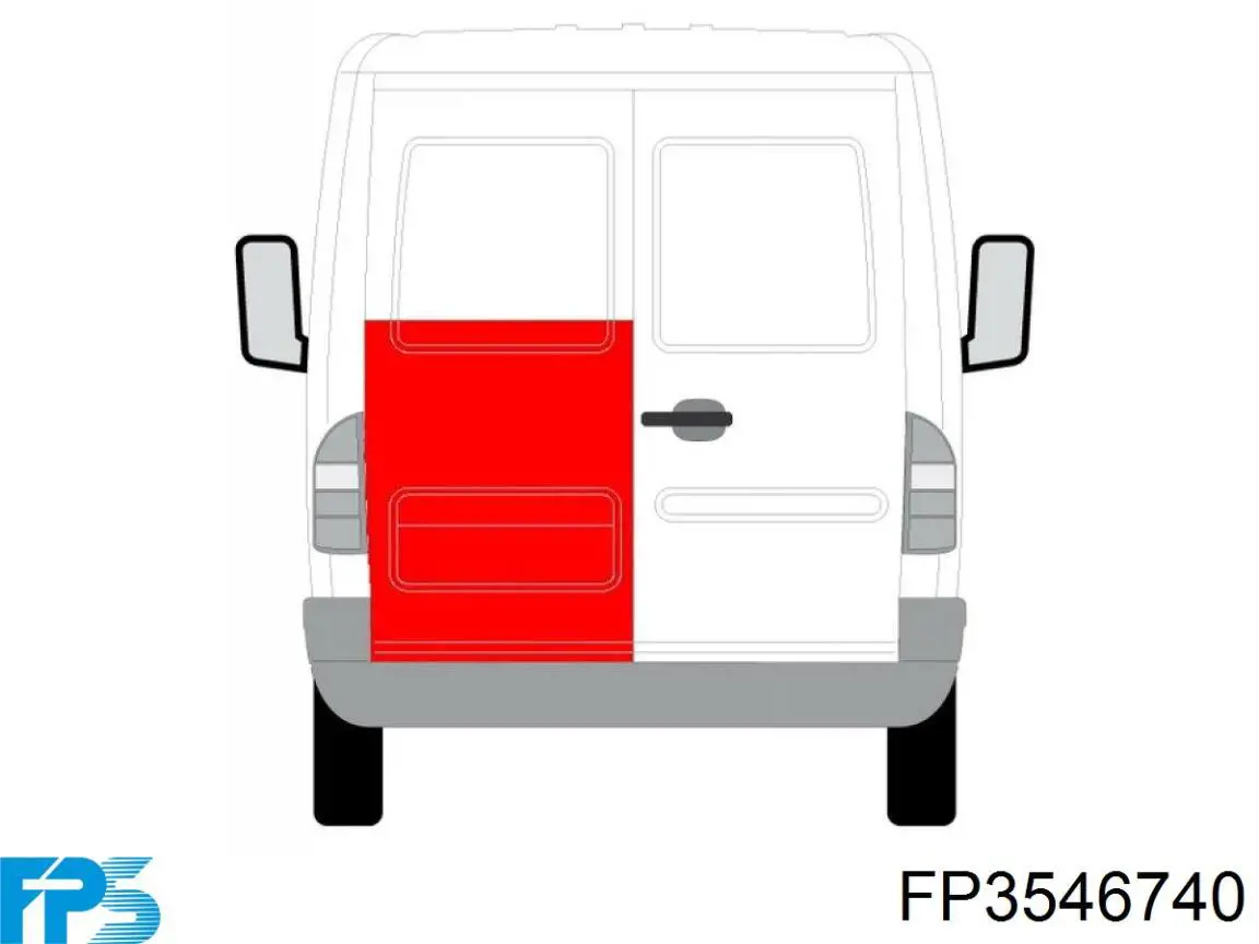 Дверь фургона задняя распашная левая FPS FP3546740
