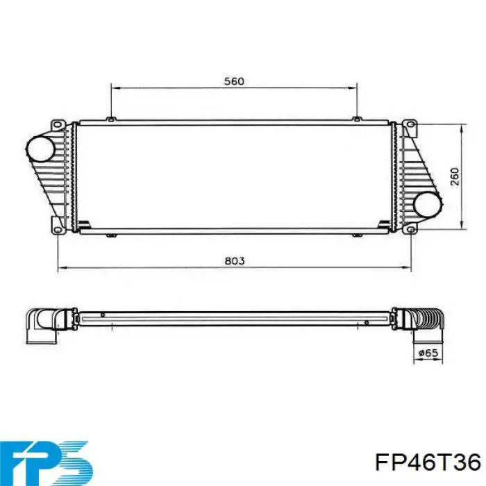 FP46T36 FPS radiador de intercooler