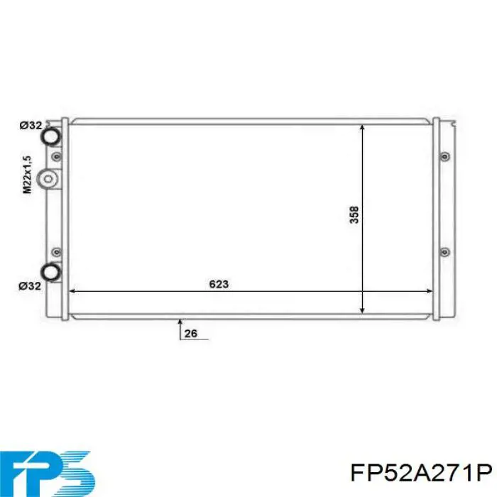 Радиатор охлаждения двигателя FPS FP52A271P цена, от 39.20 USD