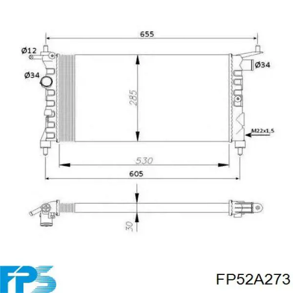 Купить FP52A273 FPS Радиатор водяной