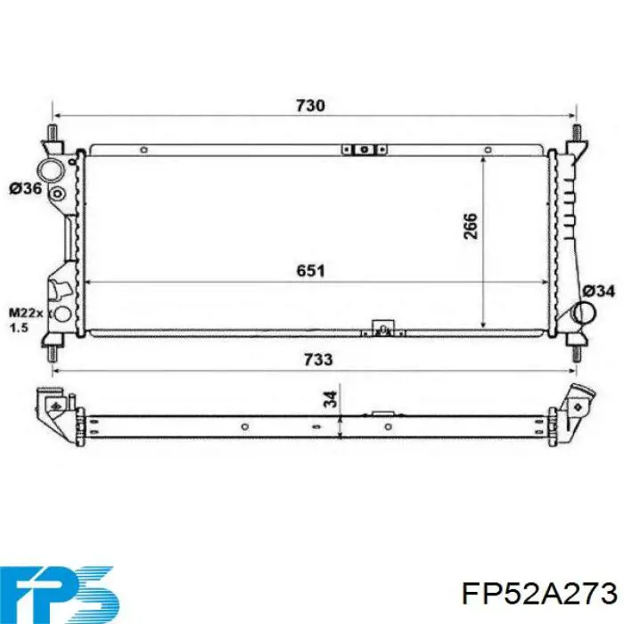 Радиатор охлаждения двигателя FPS FP52A273 цена, от 41.01 USD