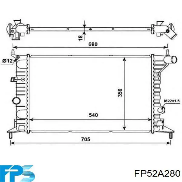 FP52A280 FPS radiador de esfriamento de motor